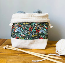 Load image into Gallery viewer, Mother’s Day knitting bag, crochet bag, Rifle paper Co bag, gift for crafters, gift for knitters, modern project storage bag,
