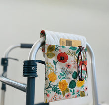 Load image into Gallery viewer, small floral walker bag, Rifle paper co walker bag, stylish small walker tote, Christmas gift for mom, floral rollator bag
