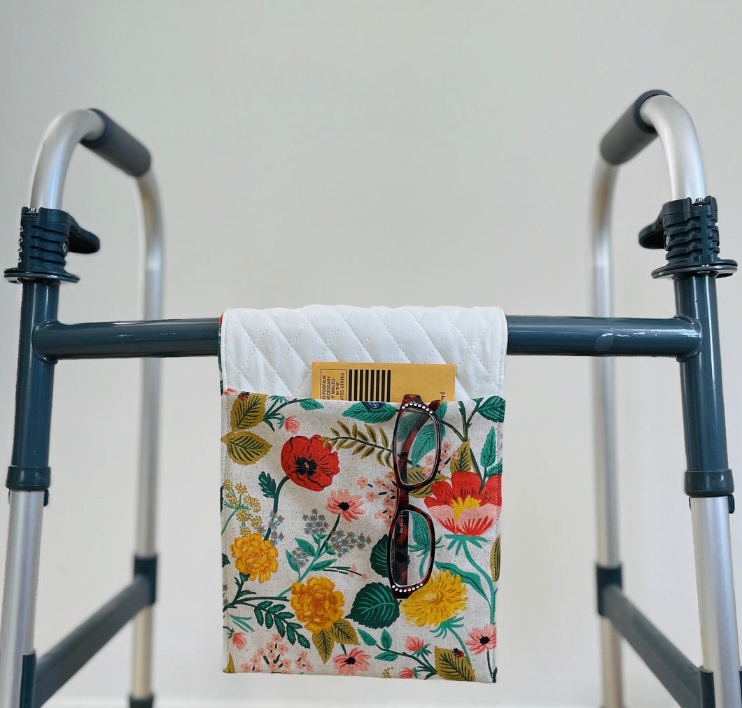 small floral walker bag, Rifle paper co walker bag, stylish small walker tote, Christmas gift for mom, floral rollator bag